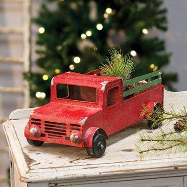 Winter Red Pickup Truck Christmas Decor - The Fox Decor